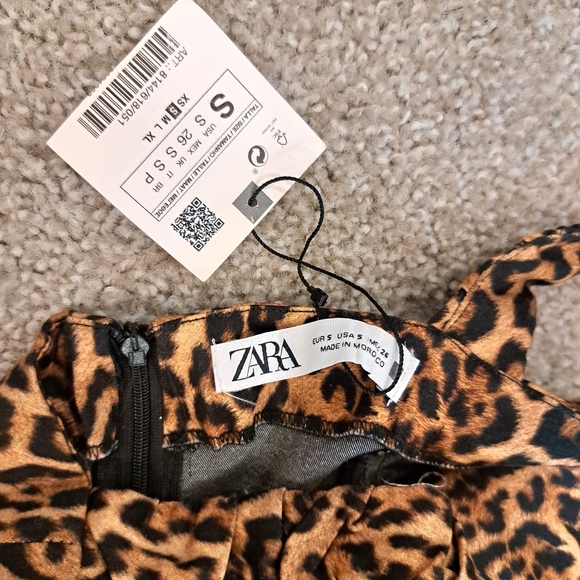 NWT Zara Leopard Animal Print Mini Bodycon Dress Sweetheart Neckline Bustier Cor - Picture 4 of 4